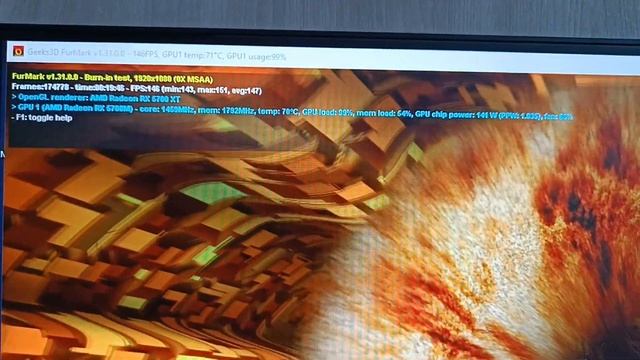 Тест FurMark RX-5700XT 8gb GDDR-6, для авито