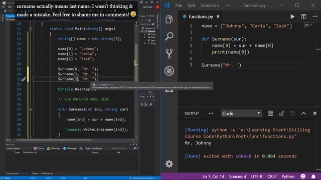What is a Function? (C# vs Python) смотреть онлайн