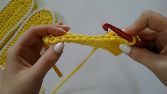 МК Верх для тапочек из трикотажной пряжи/ Открытые тапочки/ МК по вязанию крючком | TOP FOR SLIPPER