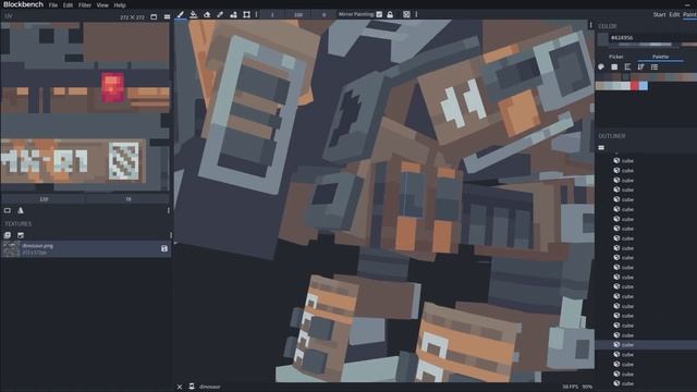 Blockbench Model Painting: Dinosaur Battle Robot Timelapse смотреть онлайн