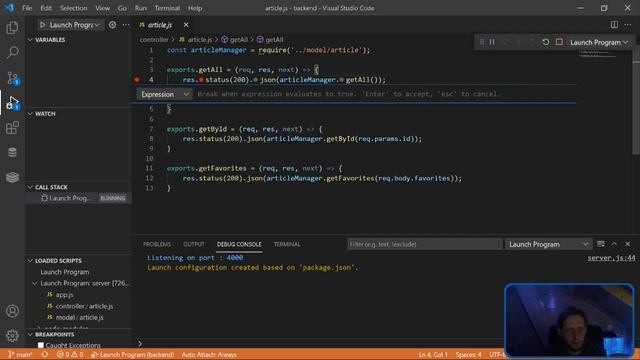 Visual Studio code : Débuguer du code NodeJs смотреть онлайн