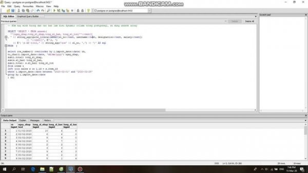 Dynamic column in postgresql