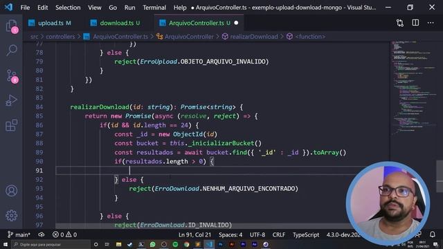 Serviços de upload e download de arquivos com Express, TypeScript e MongoDB+GridFS (Parte 3 de 3) смотреть онлайн