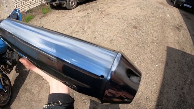 Прямоток на Honda Hornet. Восстанавливаю банку после удара! смотреть онлайн