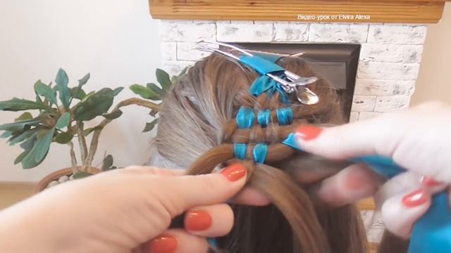 Коса с лентами, причёска в школу Trenza con cintas Hair tutoria Курс плетения кос смотреть онлайн