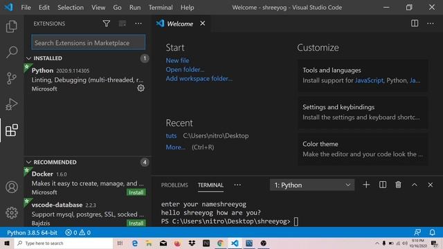 Python Tutorial in Nepali(Extra) - Installing Python Extension on VSCode смотреть онлайн
