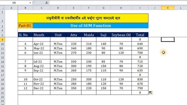 SUM Formula in MS Excel | Best 20 formula for New Job Holder-2023 (Part-01) смотреть онлайн