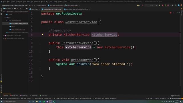 Spring Tutorial - 2 - Dependency Injection & Inversion of Control without Spring смотреть онлайн