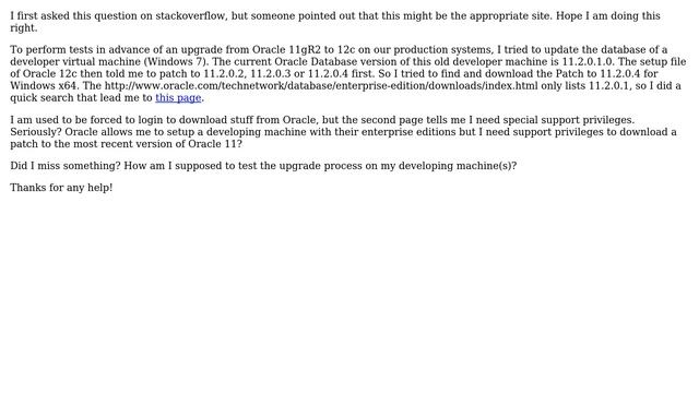Service privileges for Patch Download? (Oracle 11gR2) смотреть онлайн