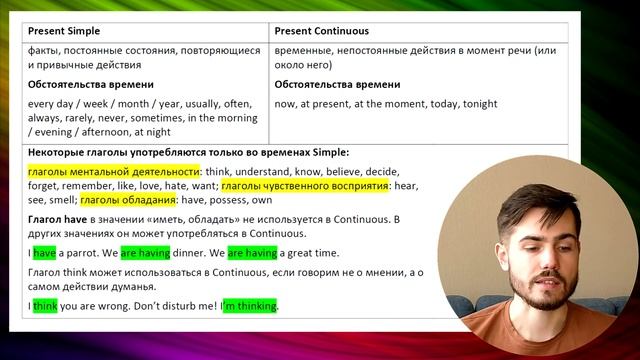 Present Simple vs Present Continuous: понятное объяснение смотреть онлайн