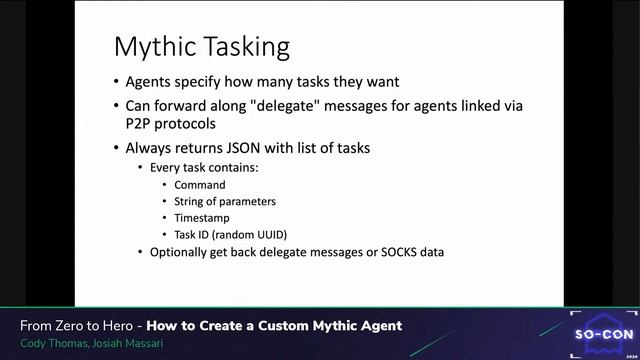 From Zero to Hero: How to Create a Custom Mythic Agent - Cody Thomas and Josiah Massari смотреть онлайн