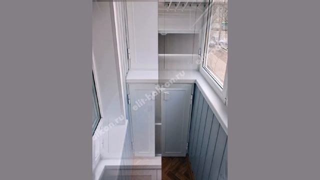 Распашной алюминиевый шкаф на балкон от "Элит Балкон" смотреть онлайн