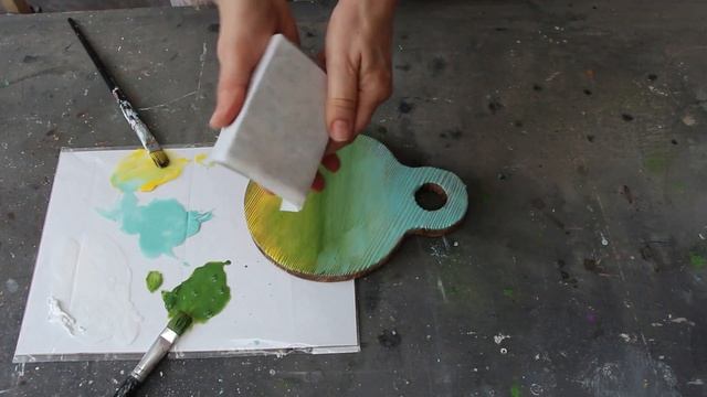 Браш с растяжкой цвета. Красивый тосканский пейзаж. смотреть онлайн