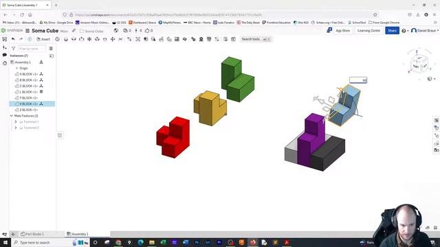 Onshape Soma Cube assembly смотреть онлайн