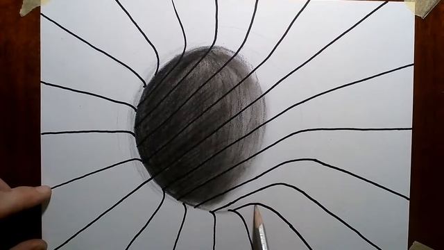 Дыра в бумаге. Рисунок 3д смотреть онлайн