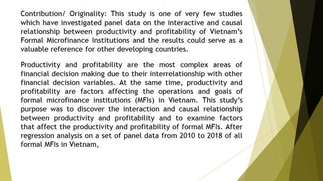 The Interactive and Causal Relationship between Productivity and Profitability of Vietnam’s Formal смотреть онлайн