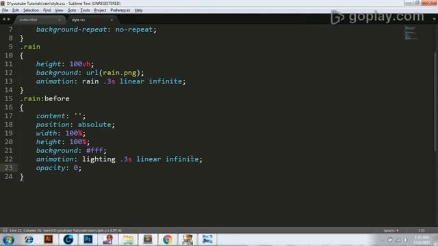 Pure CSS Rain Animation With Lighting - Rain Effect with Html5 and CSS3 - No Javascript смотреть онлайн