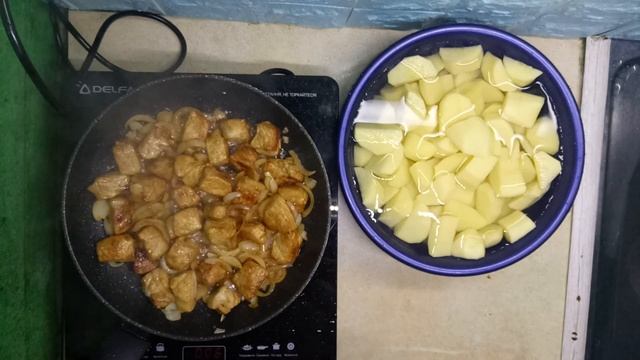 ТУШЕНЫЙ КАРТОФЕЛЬ С МЯСОМ любимое блюдо семьи смотреть онлайн