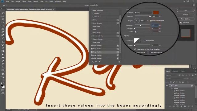 Retro Style Text in Photoshop смотреть онлайн