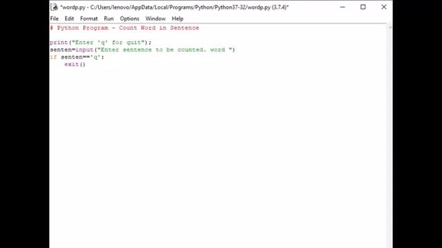 Python Program - Count Word in Sentence смотреть онлайн