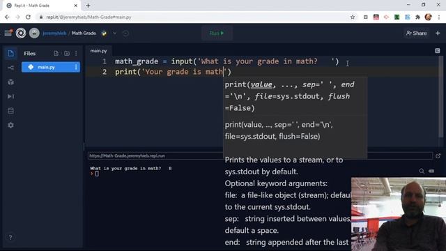 Using the Answer to and Input Question in the Middle of a Sentence Python смотреть онлайн