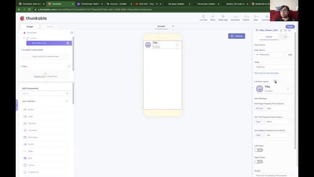 Thunkable: Первый Взгляд: Как отобразить данные из AirTable в виде списка на экране приложения смотреть онлайн