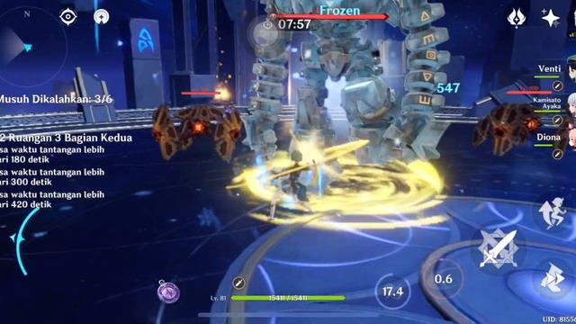 Ayaka, Xingqiu, Venti, Diona f12-3 secondhalf Genshin Impact 2.2 Spiral Abyss on Mobile phone смотреть онлайн
