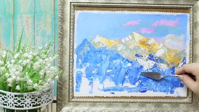 Как нарисовать горы мастихином смотреть онлайн