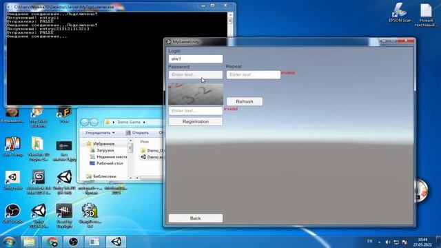 Тест: Сервер TCP консоль .net 4.0, клиент Unity 5 без networking смотреть онлайн