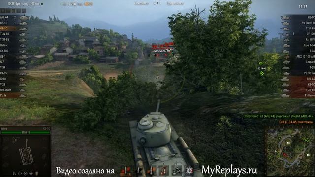 WOT: Жемчужная река - КВ-1С - 3 фрага - смотреть онлайн