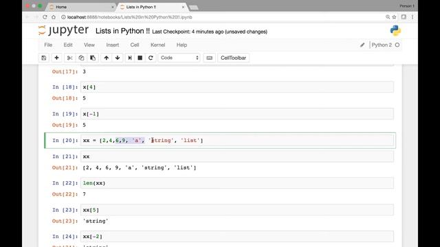 Indexing and accessing lists смотреть онлайн