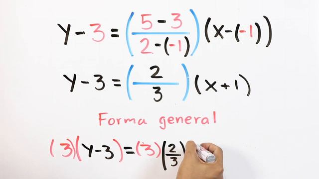 ECUACIÓN de la RECTA que pasa por DOS PUNTOS | Forma Ordinaria y General смотреть онлайн