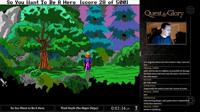 Quest for Glory: So You Want To Be A Hero Speedrun EGA Thief Any% (No Major Skips) [5:18] смотреть онлайн