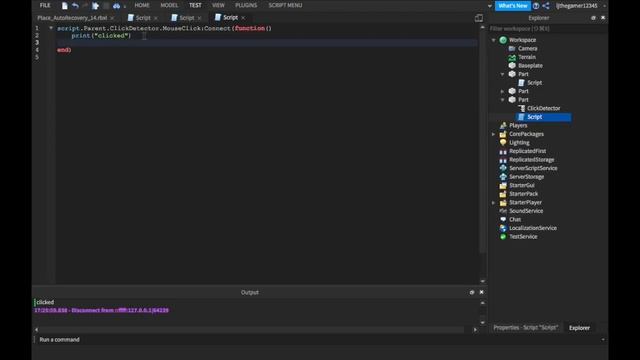 Roblox Studios Click Detector Tutorial смотреть онлайн