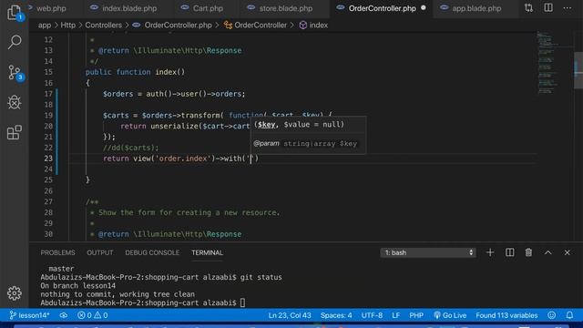 Shopping Cart using Laravel 6 and Stripe Payment( Show Orders Page) - Part 14 смотреть онлайн