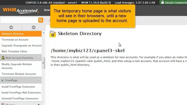 Locating the path to the skeleton directory in WHM смотреть онлайн