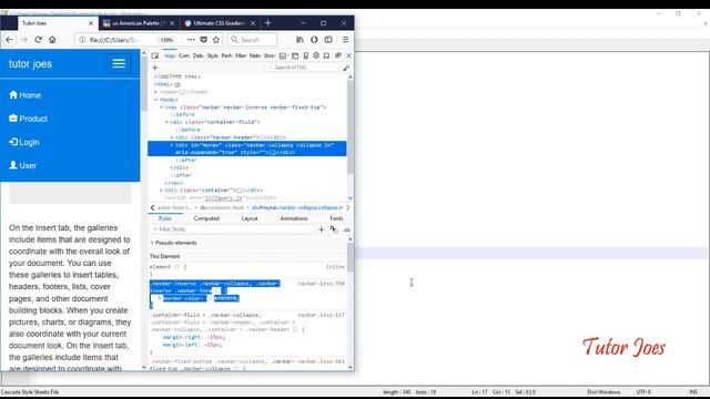 Navbar colors for Navbar in Bootstrap in Telugu смотреть онлайн
