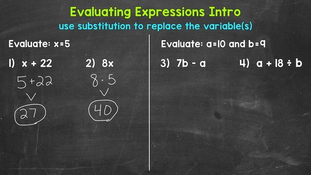 Intro to Evaluating Algebraic Expressions | How to Evaluate Algebraic Expressions | Math with Mr. J смотреть онлайн