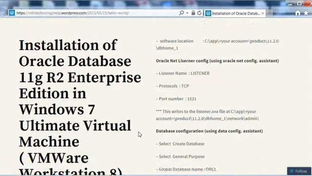 Installation of Oracle Database 11g R2 Enterprise Edition in Windows 7 64 Bit Virtual Machine смотреть онлайн