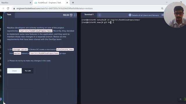 how to create new branch in Git | kodekloud task смотреть онлайн