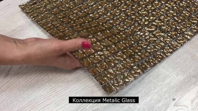 Стеклянная мозаика Elada Mosaic Metalic Glass 4GA41 золотая смотреть онлайн