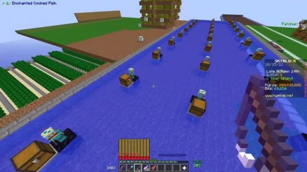 Hypixel Skyblock - Collecting MILLIONS of XP from Fishing Minions!