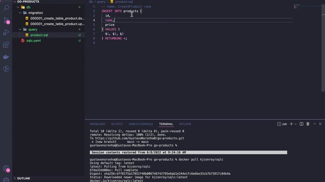 Criando o CRUD e Queries da tabela produtos com SQLC [CRUD] - Backend com Golang, Postgres e Docker смотреть онлайн