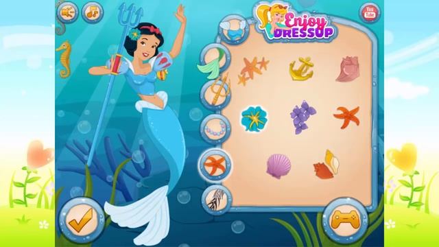 DisneFrozen games dress up for Elsa Queen, Anna and other Disney Princesses start Mermaid Princesse смотреть онлайн