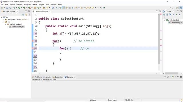 Selection Sort: Sorting an Array using selection sort | JAVA смотреть онлайн