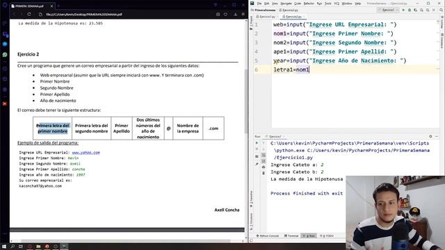 4.1 Generar correo a partir de datos personales | Index y Slicing | Programar desde cero en Python смотреть онлайн
