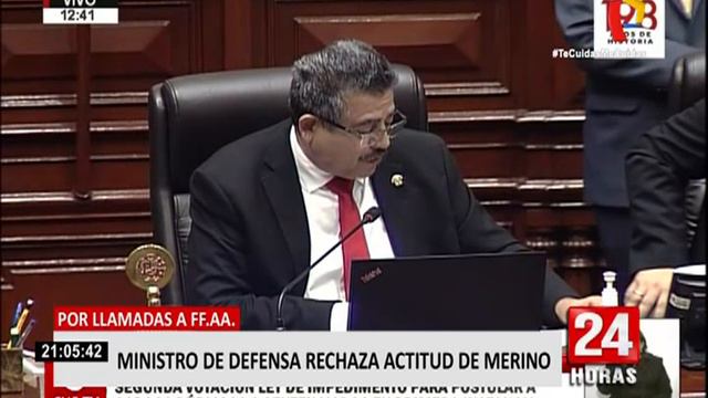 Ministro de Defensa rechaza actitud de Manuel Merino смотреть онлайн