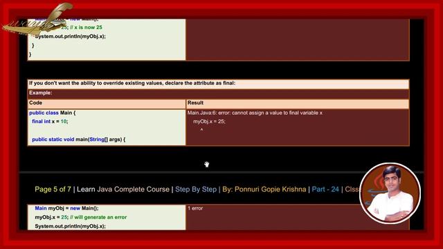 Learn Java Complete Course | Step By Step | Attributes | By: Ponnuri Gopie Krishna | Part - 24 смотреть онлайн