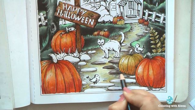 House Of The Witch.  Speedcoloring In Creative Haven 'Autumn Scenes' / #coloring / #Раскраска