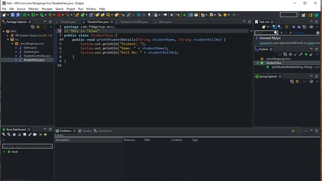 MVC Pattern Example in Java смотреть онлайн